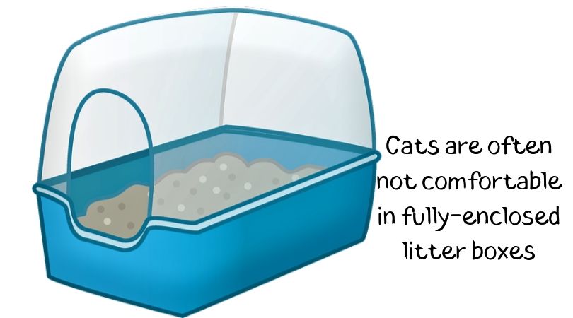 An illustration of an enclosed litter box