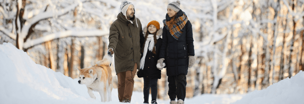 Family walking on holiday walk.